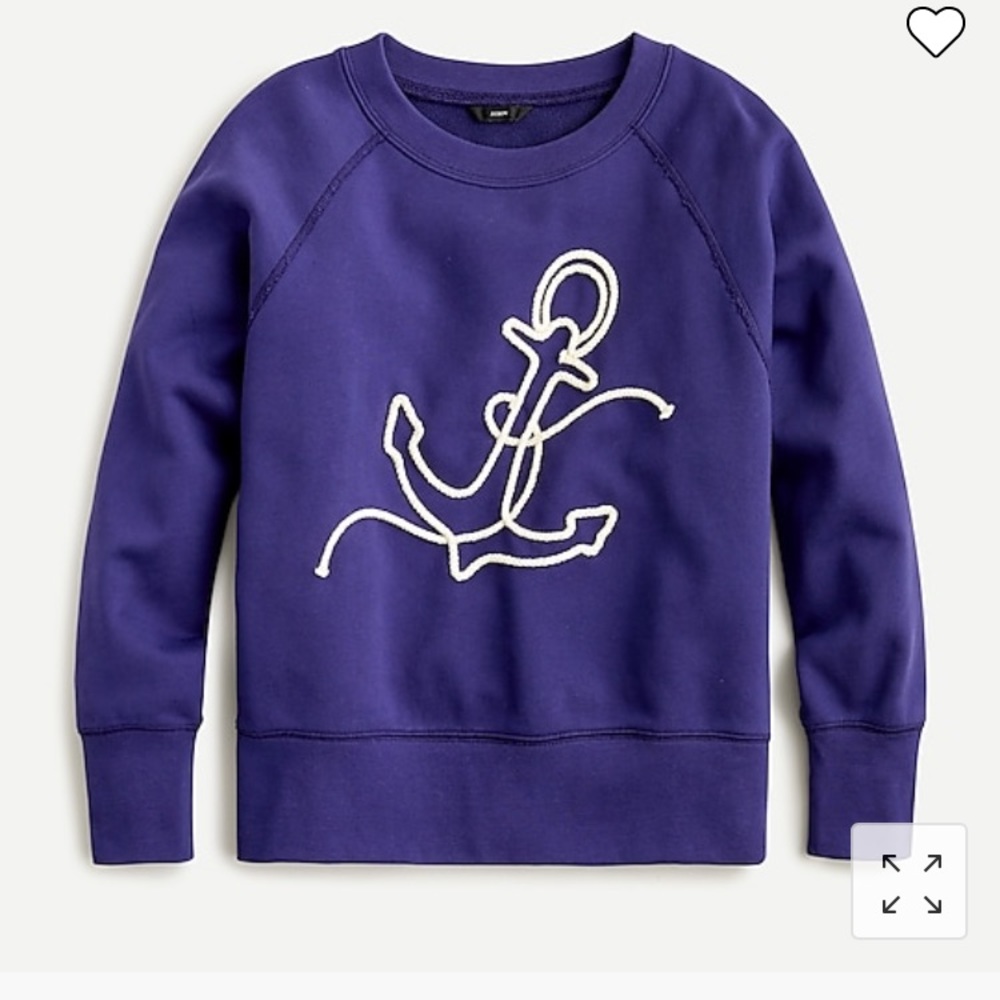 J Crew nautical theme anchor sweatshirt NWT Sz XS.